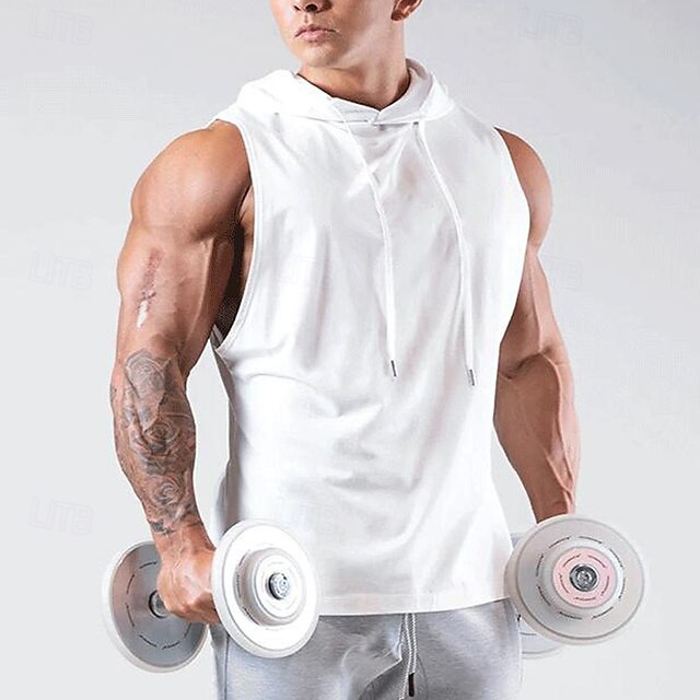  Herren Fitness Tank Top Tank Top Running Sport Top Tank Top Sport Ärmellos Weste / Fahrradweste Casual Athlässigkeit Baumwolle Atmungsaktiv Schnelltrocknend Weich Fitnesstraining Laufen Gehen