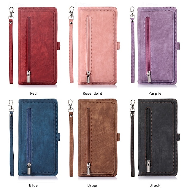  teléfono Funda Para iPhone 16 Pro Max Plus iPhone 15 Pro Max Plus iPhone 14 13 12 11 Pro Max Plus Funda Trasera con Soporte Magnética con cordón Retro TPU Cuero de PU