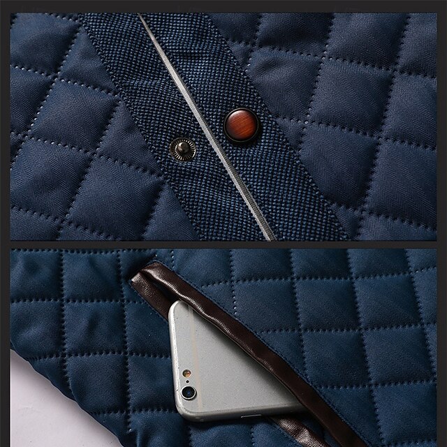 Men's Jacket Casual Jacket Daily Vacation Warm Patchwork Pocket Fall