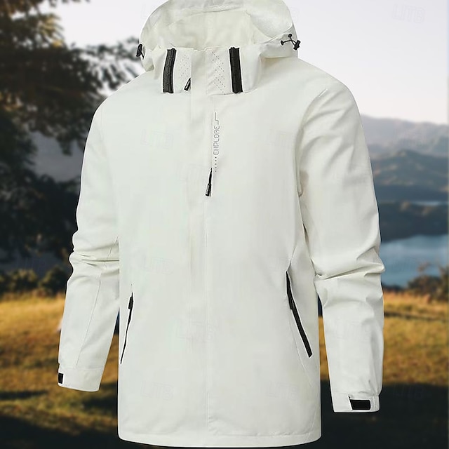  Hombre Chaqueta Softshell Chaqueta para senderismo Al aire libre Resistente al Viento Resistente al Agua Sudadera Chaqueta cortavientos Camping / Senderismo / Espeleología Viaje Negro Blanco Azul