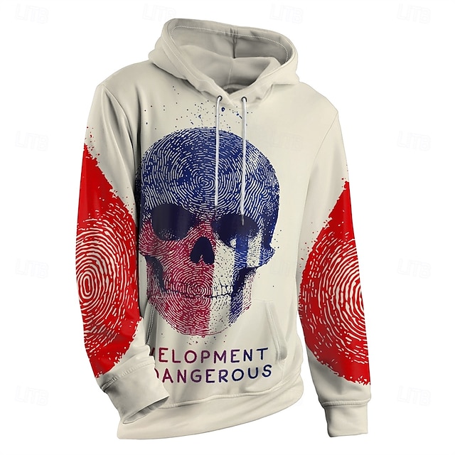  Hombre Graphic Oscuro Sudadera Sudaderas Sudadera Manga Larga Sudadera con capucha Con Capucha Vacaciones Impresión 3D Vacaciones Deporte Noche Beige Estampado Invierno Primavera & Otoño Diseñador