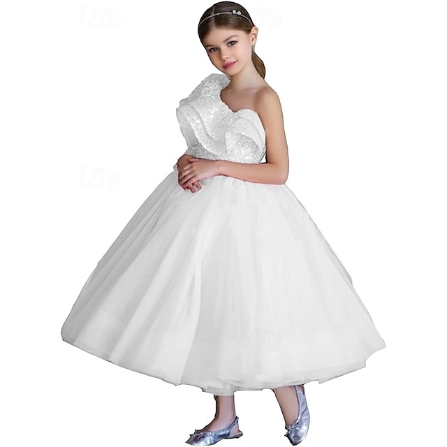  Bébé Fille Robe de fête Paillette Sans Manches Utilisation Maille Le style mignon Princesse Polyester Au dessus du genou Robe Fourreau Robe en Tulle Eté Printemps Automne 3-7 ans 4-7 ans Noir Blanche