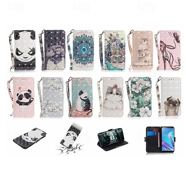  τηλέφωνο tok Για iPhone 16 Pro Max Plus iPhone 15 Pro Max Plus iPhone 14 13 12 11 Pro Max Plus Mini SE Θήκη κάρτας πορτοφολιού με βάση στήριξης Μαγνητική με λουράκι καρπού Γάτα Αρκούδα Ρετρό PU δέρμα