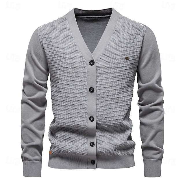  pulovere cardigan din bumbac noi pentru bărbați, cu decolteu în V, pulovere casual din tricot social, cardigane pentru bărbați