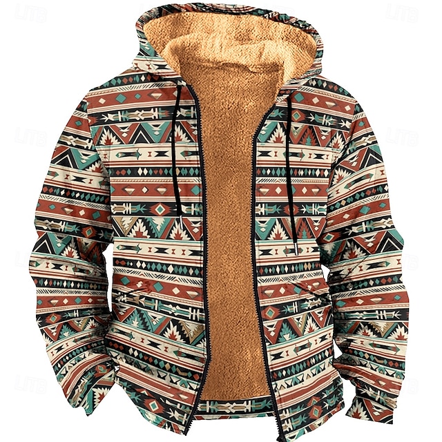  Per uomo Felpa con cappuccio Felpe Felpa Felpa con cappuccio Stampa 3D Marrone Autunno inverno progettista