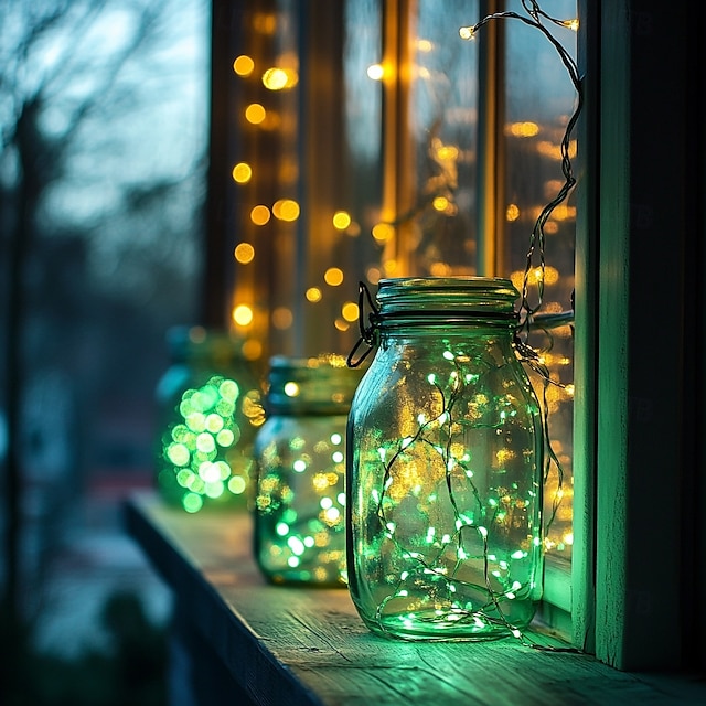  30pack led fairy string lights 2m 20leds koppartrådslampor för bröllopsdekoration julgran bröllopsfest presentknapp batteri