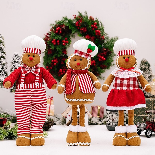 Christmas Gingerbread Man Telescopic Doll Ornament, Decorative Creative