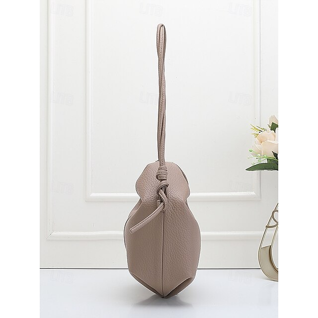 Women's Minimalist Knotted Shoulder Bag Soft Faux Leather Large
