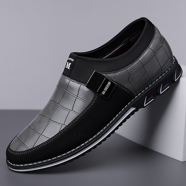  Slipper für Herren aus Kunstleder mit Krokodilmuster – stilvolle Freizeitschuhe mit bequemer Sohle für den Alltag
