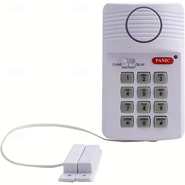  Wireless Security Alarm System for Home Garage & Shed - Includes Door & Window Keypad Battery Powered (3 AA Batteries Not Included)