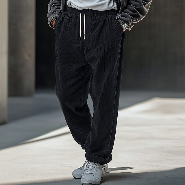 Men's Dress Pants Corduroy Pants Trousers Casual Pants Drawstring