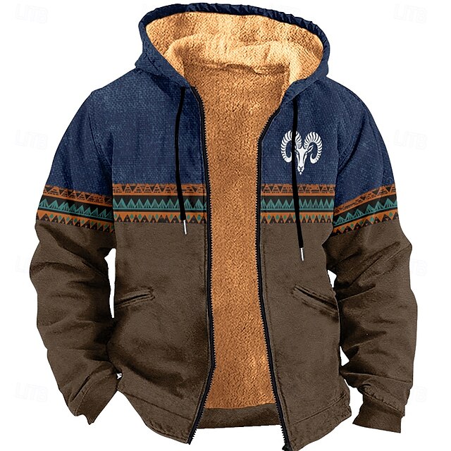  Homens Moletom Moletons Moletom com capuz impressao 3D Marron Outono/Inverno Designer