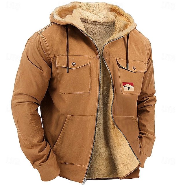  Męskie Krowa Polar Bluza z Kapturem Z kapturem Bluza z Kapturem Długi rękaw Bluza z kapturem Kaptur Moda Druk 3D Święto Streetwear Niebieski Brązowy Zamek Kieszeń Jesień Zima Projektant