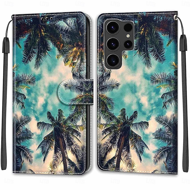  Phone Case For S24 Ultra S24 Plus S24 S23 S22 S21 S20 Ultra Plus FE A55 A35 A25 A15 5G A14 A34 A54 A73 A53 A33 A72 Back Cover with Stand Holder with Wrist Strap Card Slot Retro TPU PU Leather