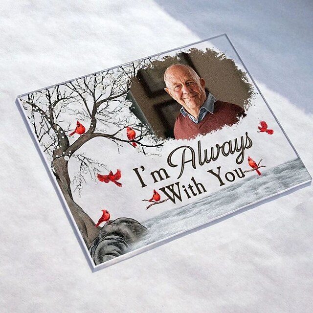 Personalized Memorial Photo Acrylic Plaque - Memorial Gift Idea - I Am Always With You main image 1