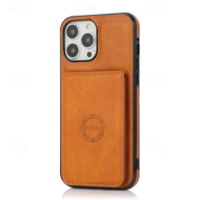  telefono Custodia Per iPhone 17 Pro Max 17 Air 16 15 14 Pro Max Plus 13 12 11 Pro Max Mini Copertura Posteriore con Supporto Magnetico Slot per Carte Retrò TPU Pelle PU