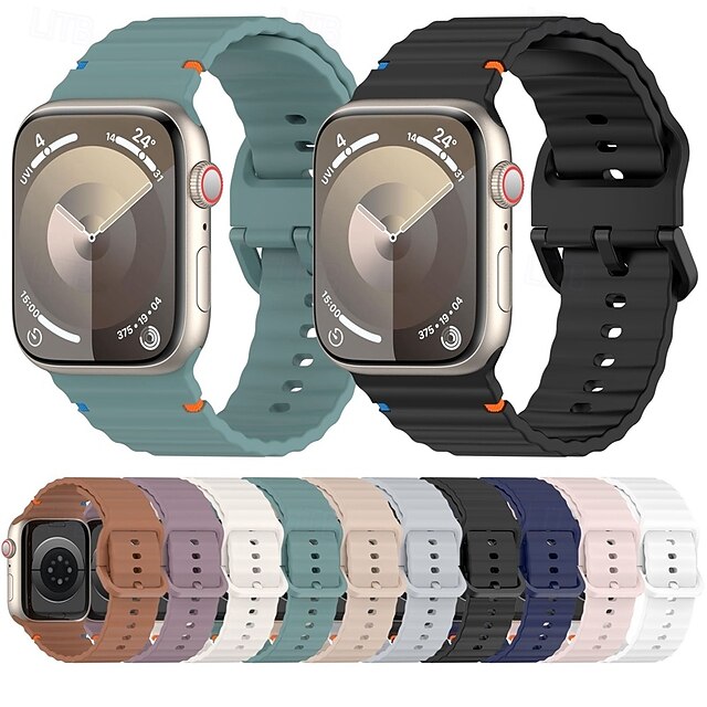  Sportszíj Kompatibilis valamivel Apple Watch óraszíj 38mm 40mm 41mm 42mm 44mm 45mm 49mm Elasztikus Állítható Szilikon Csere óraszíj mert iwatch Ultra 2 Series 9 8 7 SE 6 5 4 3 2 1