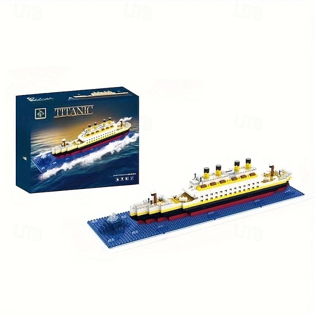  Titanic Mini Building Blocks - DIY Assembled Boat Model with Difficult Building Blocks, Cruise Ornaments, Educational Handmade Model Toy for Easter, Christmas, Halloween Gift