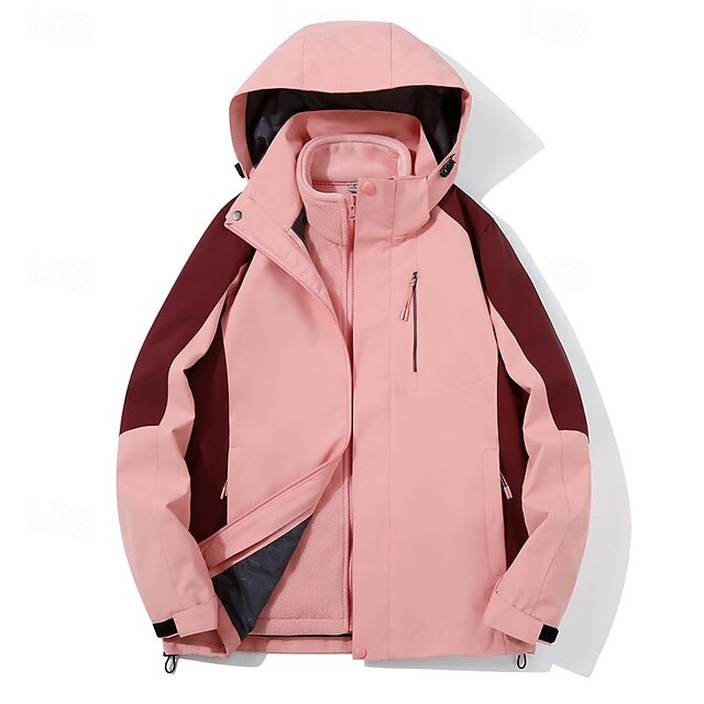  Herre Fleecejakke til trekking Vinter udendørs Vandtæt Varm Blød Bekvem Fleece Jakker Fuld lynlås Camping / Vandring / Grotteudforskning Rejse Vintersport Sort Krystal Lys pink Blå Lys Lilla