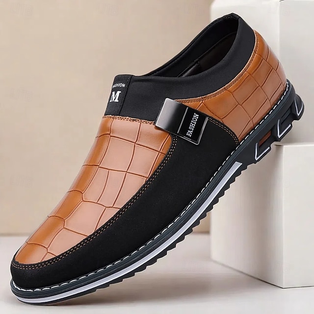 Lux Crocodile-Effect Leather Loafer - Sleek Slip-On