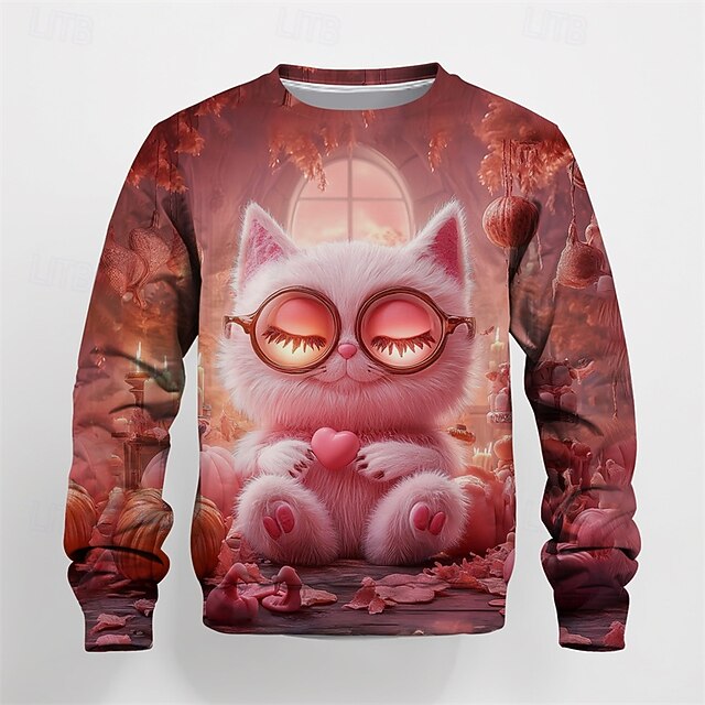 Girls' 3D Graphic Cartoon Sweatshirt Long Sleeve Spring Fall Fashion Basic Kids 4-12 Years Crew Neck Outdoor Casual Daily Regular Fit2