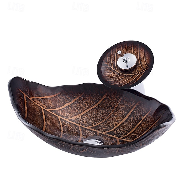  Umywalka łazienkowa / Bateria łazienkowa / Łazienka Pierścień montażowy Nowoczesny - Szkło hartowane Prostokąt Vessel Sink