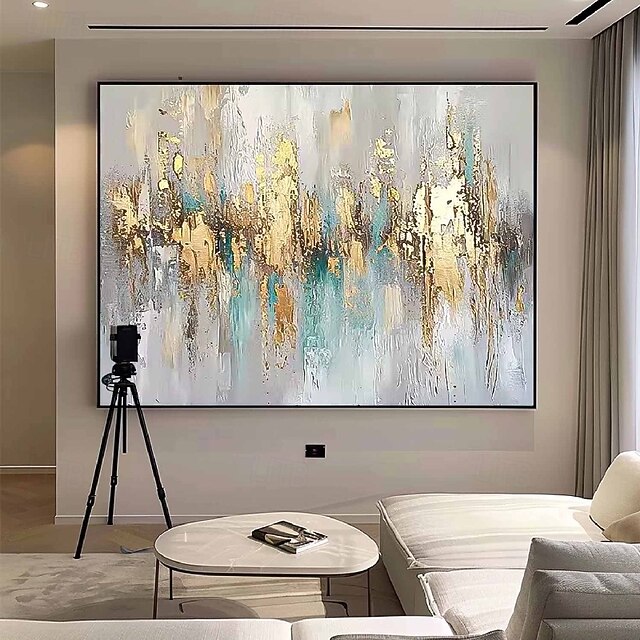 Oil painting Hand Painted Abstract Gold Paintings On Canvas handmade