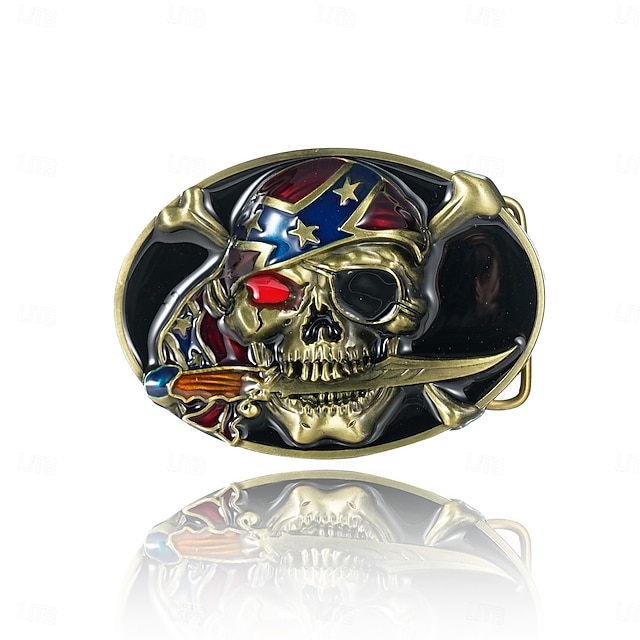  Homme Boucle de ceinture Boucle Argent Bronze Alliage Style vintage Rétro Vintage Pirate du quotidien Célébrations religieuses