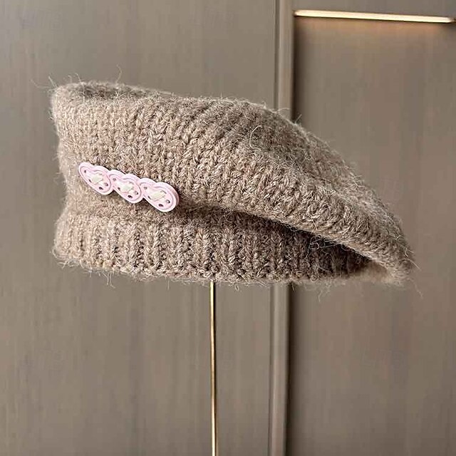  Hats Polyester Beret Hat Floppy Hat Valentine's Day Casual Holiday Tea Party Ladies Day Elegant Vintage Simple With Bows Pure Color Headpiece Headwear