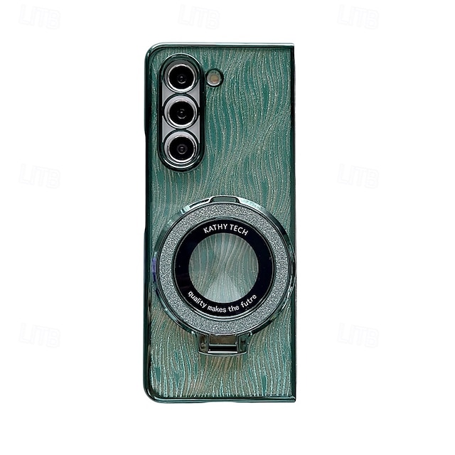  telefono Custodia Per Piegatura a Z 7 Z Fold 6 Z Fold 5 Z Fold 4 Z Fold 3 Copertura Posteriore con Supporto Supporta la Ricarica Wireless Glitter scintillanti Retrò TPU Placcatura