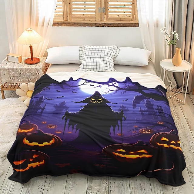  ハロウィーンブランケットは、非常に柔らかくて暖かい装飾用スローで、ご自宅のお祝いの雰囲気を高めるのに最適です。