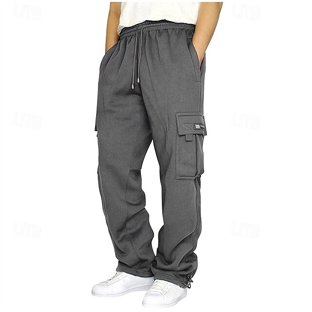  Per uomo Pantaloni cargo Pantaloni invernali Pantaloni A cordoncino Multi tasca Con cintura Liscio Caldo Indossabile Esterno Giornaliero Campeggio e hiking Di tendenza Classico Nero Verde militare