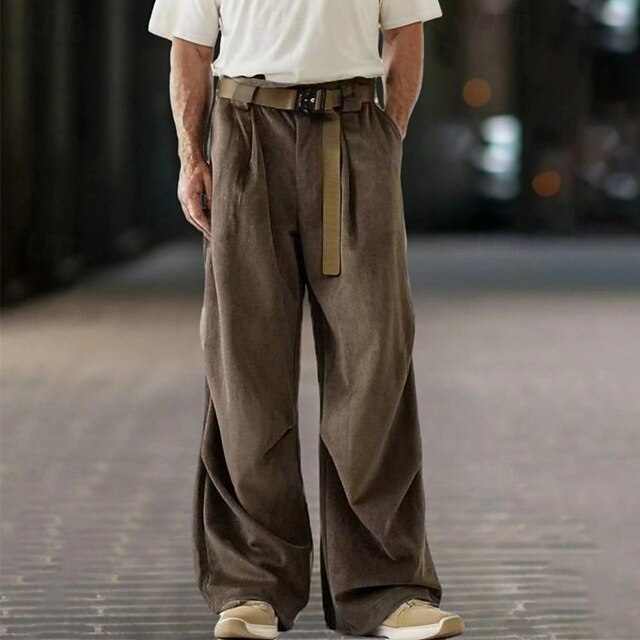 Men's Cargo Pants Corduroy Pants Trousers Casual Pants Elastic Waist