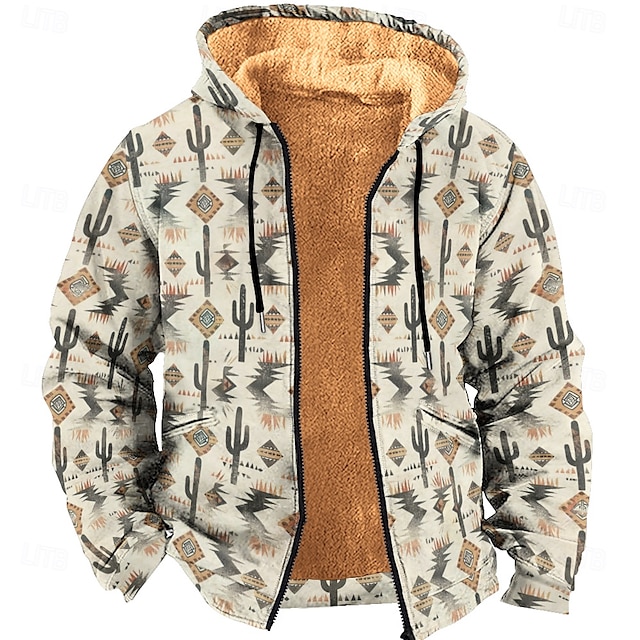  Per uomo Felpa con cappuccio Felpe Felpa Felpa con cappuccio Stampa 3D Cammello Autunno inverno progettista