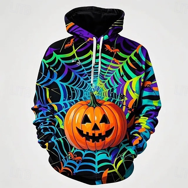  Dýně Kapuce Pullover předvečer Všech svatých 3D Přední kapsa Grafika Pro Pro páry Pánské Dámské Dospělé předvečer Všech svatých Karneval Plesová maškaráda 3D tisk Párty Běžné / Denní