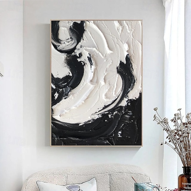  dipinto a mano bianco nero con texture pittura oversize 3d fatto a mano arte murale geometrica astratta grande dipinto minimalista bianco nero con texture per soggiorno camera da letto decorazione
