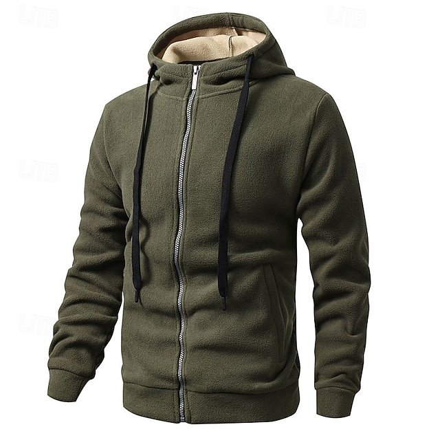  Herren Wanderfleecejacke Winter Draussen Wasserdicht Weich Bequem Warm Fleecejacken Vollreißverschluss Camping / Wandern / Höhlenforschung Reisen Wintersport Dunkelgrau Schwarz Armeegrün Dunkelblau