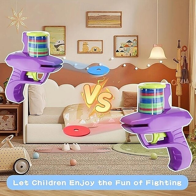 2pc Fun Foam Disc Blaster Handheld Shooter with Soft Foam Discs for