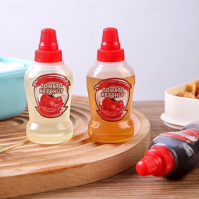  4 stuks mini-condiment knijpflesjes 40 ml honing/ketchup/sojasaus/salade dressing dispensers lunchbox knijpcontainers potten