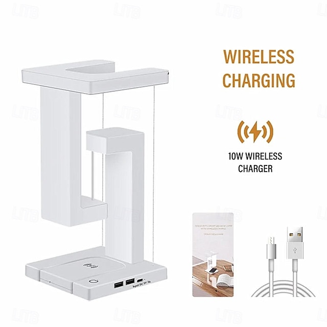  Antigravity Levitating Desk Lamp with Wireless Charging Floating LED Night Light Beside Table Lamp for Bedroom Decor Drop Ship