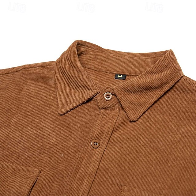 Men's Shirt Button Up Shirt Casual Shirt Beach Shirt Corduroy Shirt