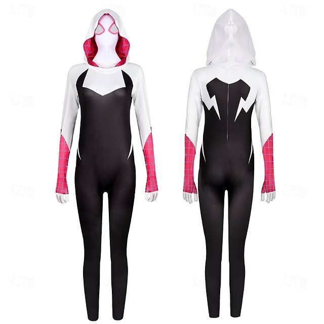  Araña superhéroe gwen Body Catsuit de cuerpo completo Niños Adulto Mujer Chica Disfraz Sexy Fiesta Carnaval Disfraz de carnaval fácil