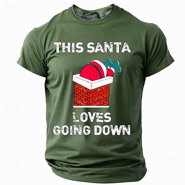  T-shirts de Noël amusants pour hommes, imprimés en 3D, décontractés, père Noël, fête, vacances, bleu, vert, col rond, imprimé en 3D, printemps&chemise de créateur d'été