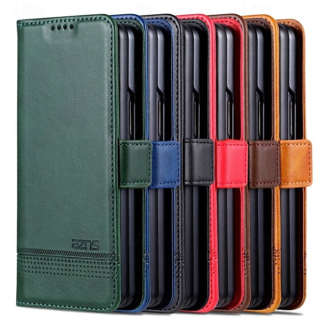  telefone Capinha Para Dobra Z 7 Dobra Z 6 Z Fold 5 Z Fold 4 Z Fold 3 Capa traseira Com Suporte Magnética Slot para cartão Retro Couro PU