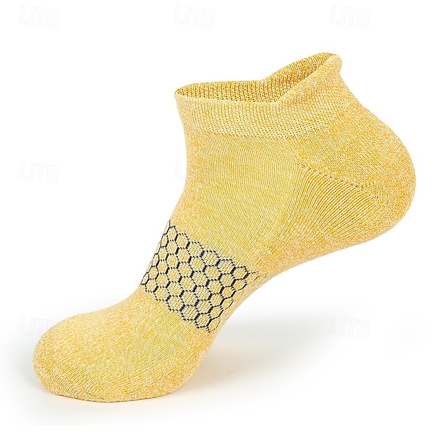  Herr 5 par Multipack Socka Ankelstrumpor Lågt skurna strumpor Vardagliga strumpor Gul Rubinrött Färg Slät Sport & Utomhus Dagligen Semester Grundläggande Medium Vår Höst Mode Ledigt