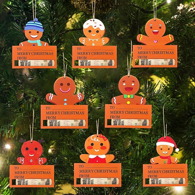 Christmas Money Cash Gift, Wooden Xmas Tree Hanging Decoration