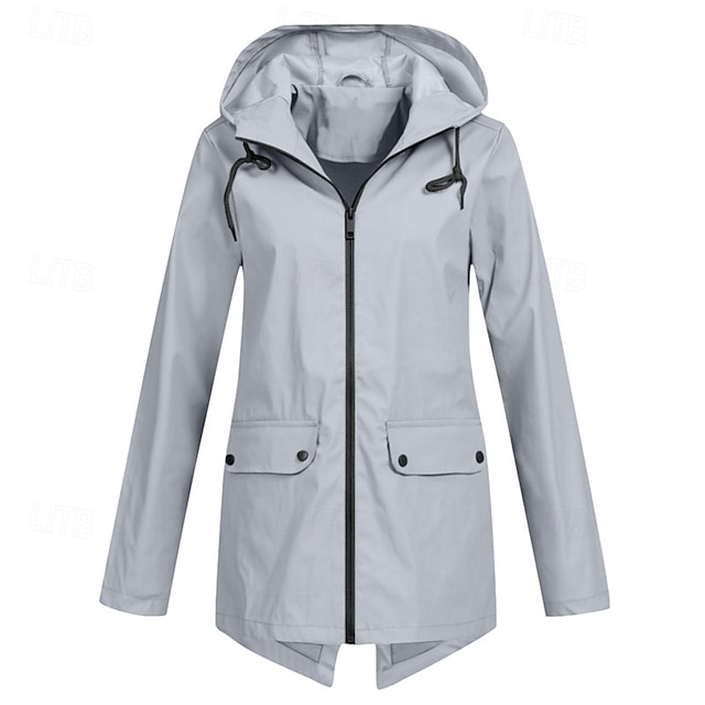  Mulheres Jaqueta de Trilha Inverno Ao ar livre Prova-de-Água A Prova de Vento Bolso Múltiplo Zíper Frontal Jaqueta leve Zip Completo Campismo / Escursão / Espeleologismo Branco Vinho Azul Marinho
