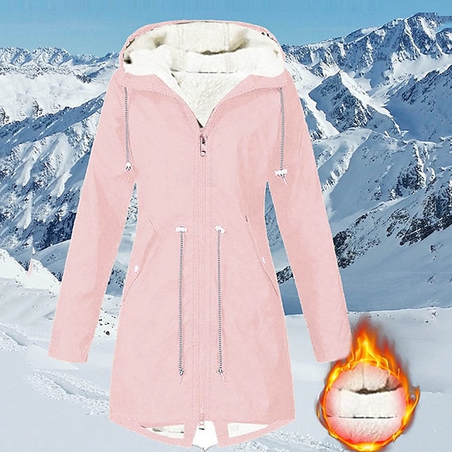  Mujer Chaqueta de lana para senderismo Invierno Al aire libre Impermeable Suave Cómodo Templado Chaquetas de Lana Cremallera completa Camping / Senderismo / Espeleología Viaje Deportes de Invierno