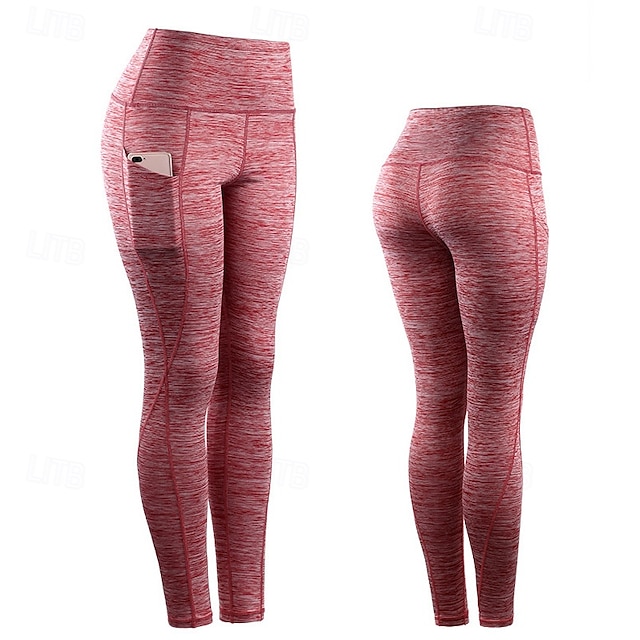  Femme Pantalons de course Collant Legging Poche Ceinture élastique Legging Extérieur Sport & Loisir Athlétique Automne Séchage rapide Poids Léger Doux Flex de puissance Marathon Fonctionnement Faire