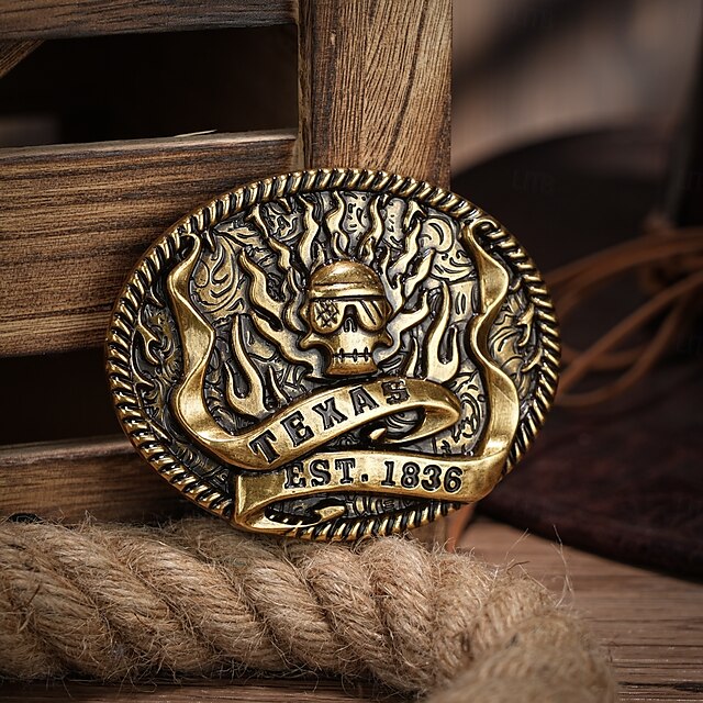  Per uomo Fibbia della cintura Con fibbia Argento Bronzo Lega Stile vintage Retrò vintage Fantasma Texas Giornaliero Celebrazioni religiose